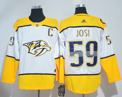 Adidas Predators #59 Roman Josi White Road Authentic Stitched NHL Jersey